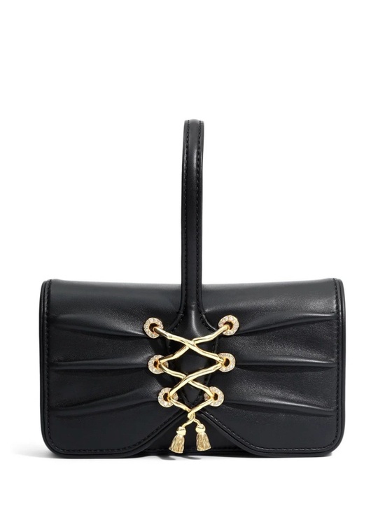 Alexis Bittar Handbags - Alexis Bittar Lace-Up Wristlet Black Leather 14K Gold Plated NWT